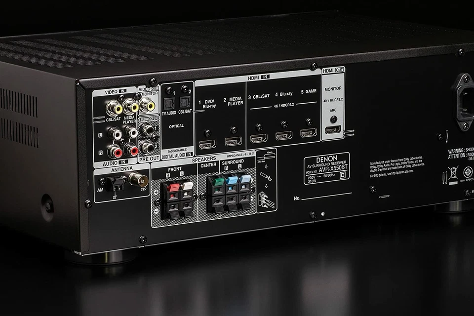 DENON AVR-X550BT 5.2ch AV surround receiver Supports Dolby True HD and DTS-HD - Image 4 of 4