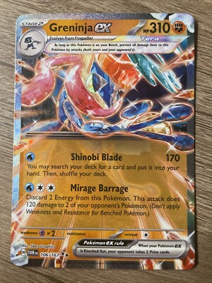 Greninja ex 106/167 Double Rare Twilight Masquerade Pokemon TCG