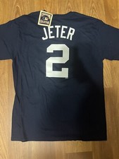 NEW Derek Jeter New York Yankees Blue Shirt Mens Size Large Genuine MLB Apparel