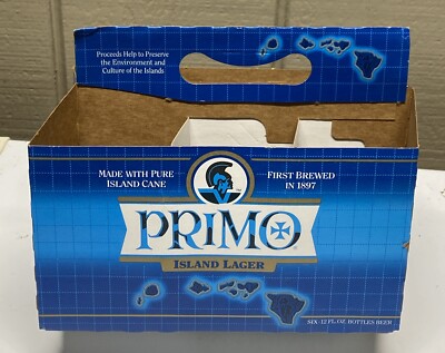 Primo Paper PRIMO BREWING & MALTING CO PAPER LABEL HAWAII BEER BOTTLE 6 PACK HOLDER ...