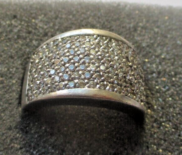 size 59 solid silver hallmarked diamond crystal p… - image 1