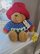 Paddington Bear Plush 15" Happy Holidays 1998 Tag Christmas Tree Sweater Sears