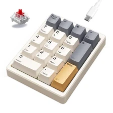 Number Pad Mechanical Numpad Wired USB Standard 17 Keys Numeric Keypad with P...