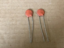 2 NOS Vintage Sprague .005 uf 1000v Ceramic Disc Capacitors 5000 pf 1kv #B (Qty)