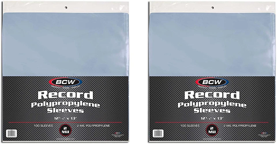 UNKNOWN 200 BCW Record Vinyl Album Clear Plastic Outer Sleeves Bags Covers 33 RPM LP