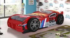 Kids Red Turbo Racing Car Bed 3ft Single Novelty Boys & Girls Bedroom Fun