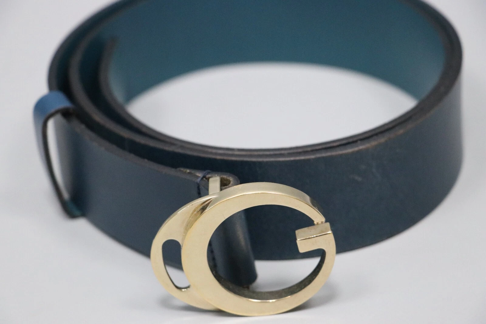Ceinture ceinture G cuir bleu authentique GUCCI G taille : 102 cm