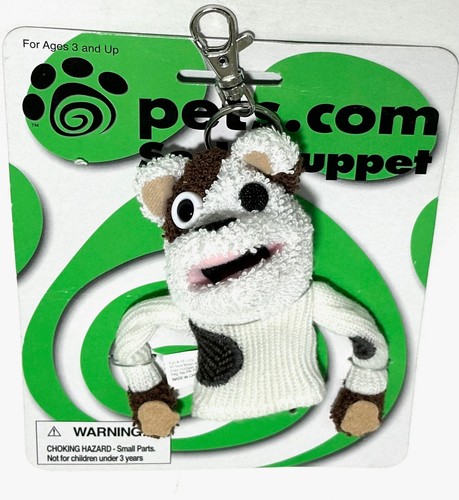 PETS.com Dog Sock Puppet Key Chain on Card New - Picture 2 of 4