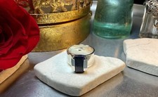 Genuine 925 Sterling Silver Natural Sapphire Gemstone Wide Band Ring Size 9.5