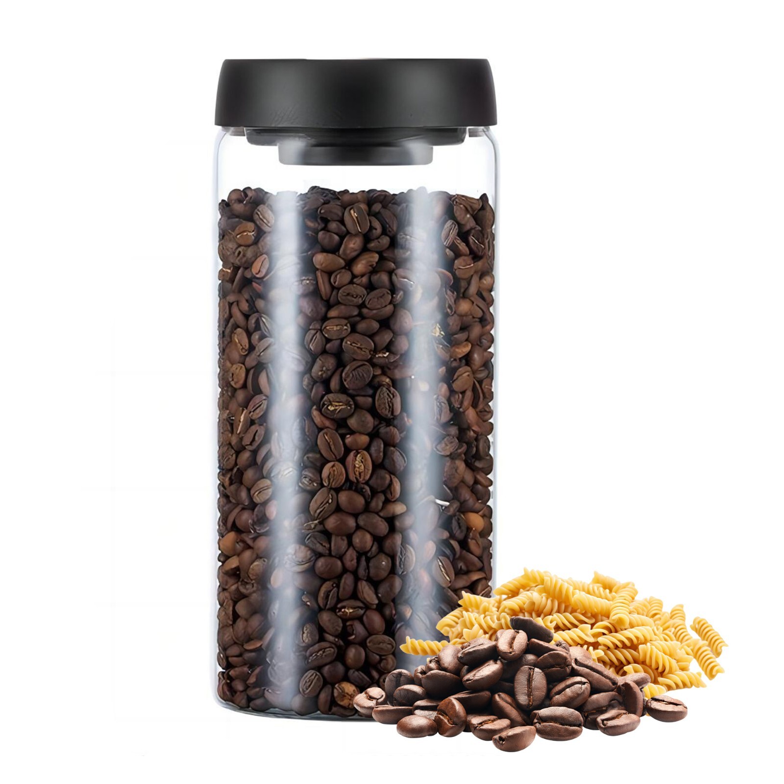 Iconique Glass Vacuum Storage Jar 1600ml with Airtight Seal