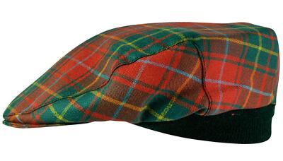 Herren Tartan Flatcap Burnett Ancient Tartan kariert Einheitsgröße schottisch hergestellt Mütze
