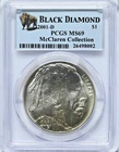 2001-D $1 Black Diamond PCGS PR69DCAM McClaren Collection Silver Buffalo Coin