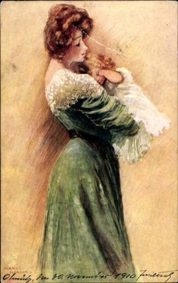 Künstler Ak Mutter mit dem Kind, Portrait - 4949003