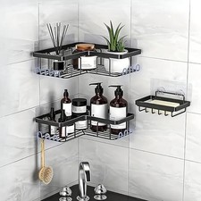 Shower Caddy Corner Shelf with Soap Holder, No Drill Stainless Steel Rack by ARK