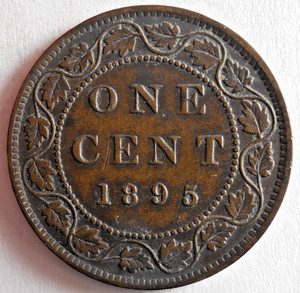 1895 CANADA CENT - AU - Sharp - Victorian Era Coin - Lot #U10