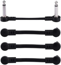 Guitar Patch Cable, 6.35mm Angled Instrument Jumper Cable for Black