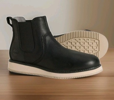 Mens Timberland Redwood Edge Premium Black Leather Chelsea Boots Sz 8.5  