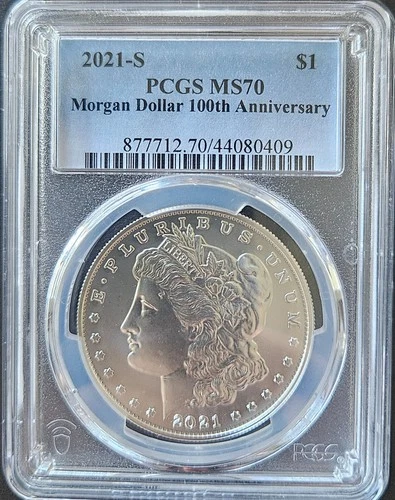 2021-S PCGS MS70 Morgan Dollar 100th Anniversary - Flawless San Francisco