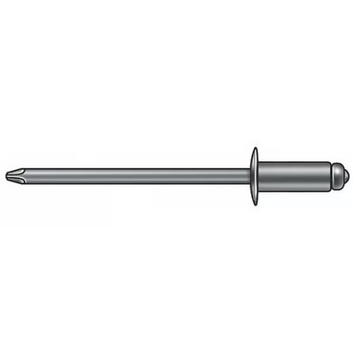 Blind Rivet, Dome Head, 1/8 in Dia., 3/8 in L, Aluminum Body, 500 PK  Engineered
