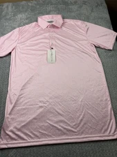 Collars & Co Polo Shirt Mens XL Tall Pink White Dress Collar Gingham Check Golf