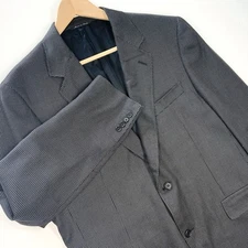 Canali Mens 44 54 Blazer Suit Jacket Silk Wool Black Brown Sport Coat