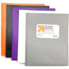 150 New Assorted Up Up 2-Pocket Prong Plastic Portfolio Folders 9.375" x 11.375"