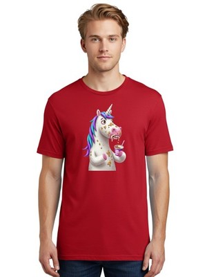 Unicorn-Enjoying-Flips-Salt Mens Graphic Tee, 100% Cotton, Casual Summer Wear