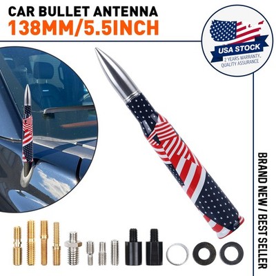 BULLET USA Flag ANTENNA 50 CAL for CHEVY GMC TRUCK SUV SILVERADO SIERRA DENALI