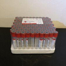 100 Pack Vacuum Blood Collection Tubes 10ml Red Top Plain No Additive 16x100mm