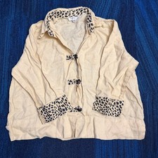 Pincca Boho Safari Animal Chic Linen Blend Oversized Fit Relaxed Sz 44 US XL