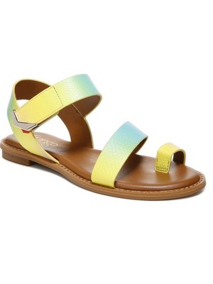 FRANCO SARTO Womens Brown Gradient Scaled Graze Round Toe Slingback Sandal 6 M