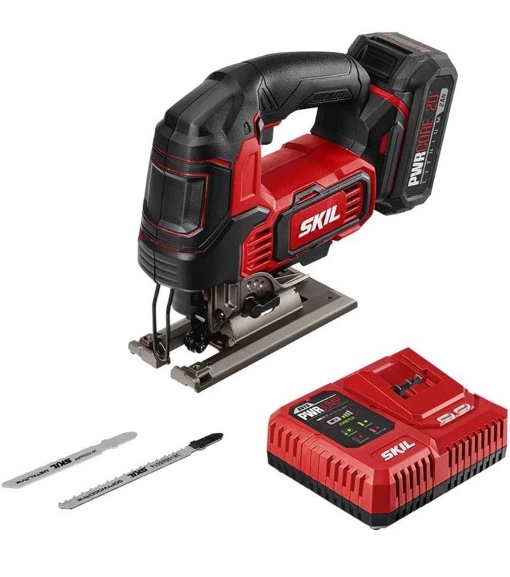 Skil PWR CORE 20 Brushless 20V Jigsaw Kit w/Battery & PWR JUMP Charger Excellent - Image 2 of 4