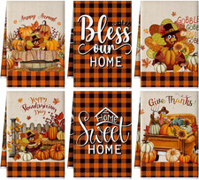 6 Pack Fall Kitchen Towels Autumn Hand Towels Thanksgiving Bathroom Dish Cloths