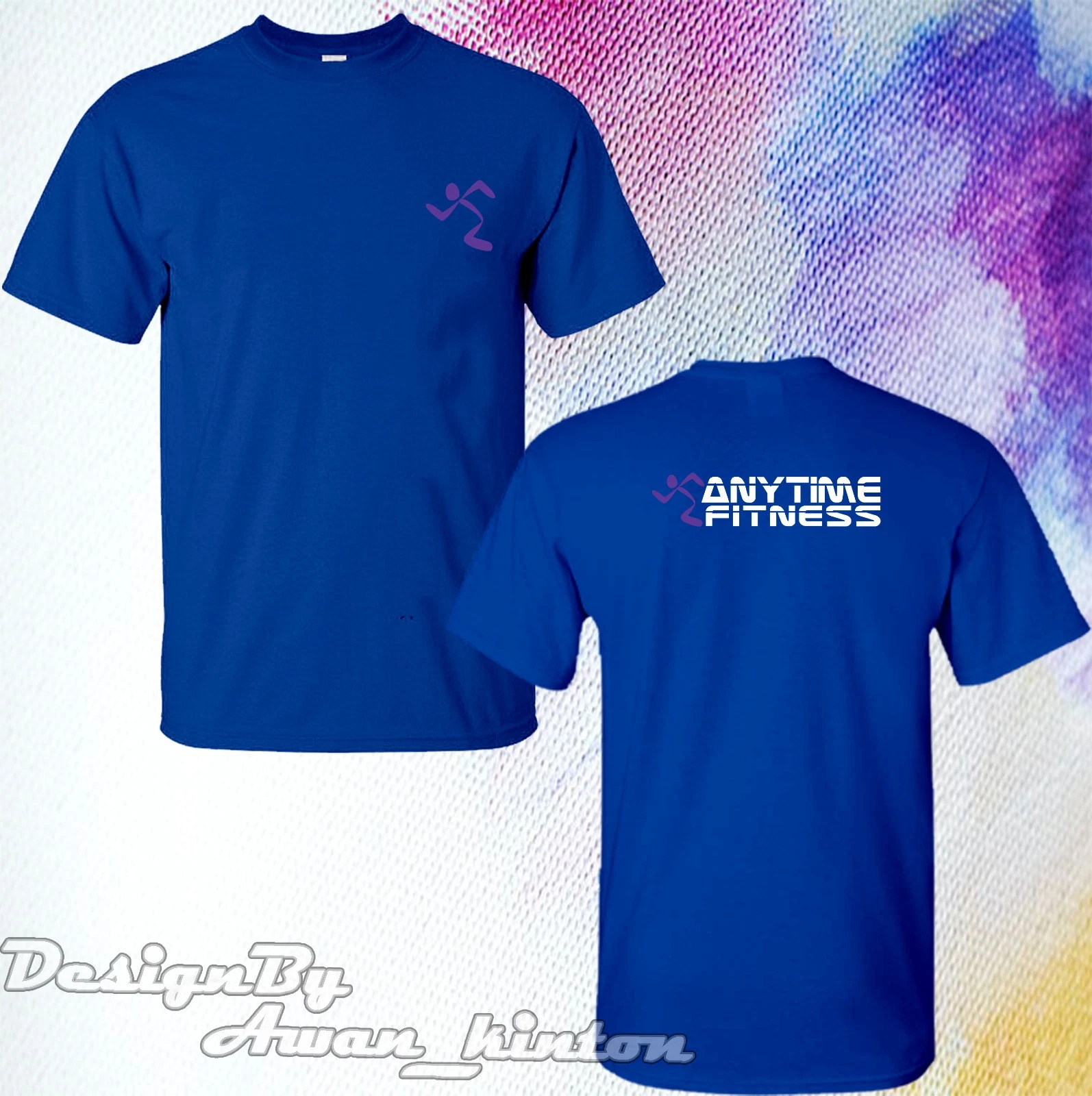 Anytime Fitness Funny Logo Double Sided T-Shirt Short Sleeve