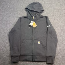NWT Carhartt Womens Clarksburg Full-Zip Hoodie Medium Black Embroidered Logo
