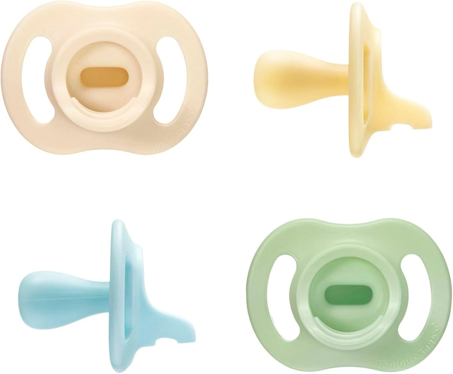 Tommee Tippee Ultra-Light StayPut Dummy 0-6m 4-Pack One-Piece Silicone Soother