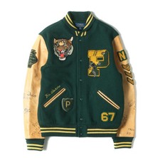 POLO Ralph Lauren Stadium Jacket Green Size M  Model Tiger Letterman Full Deco