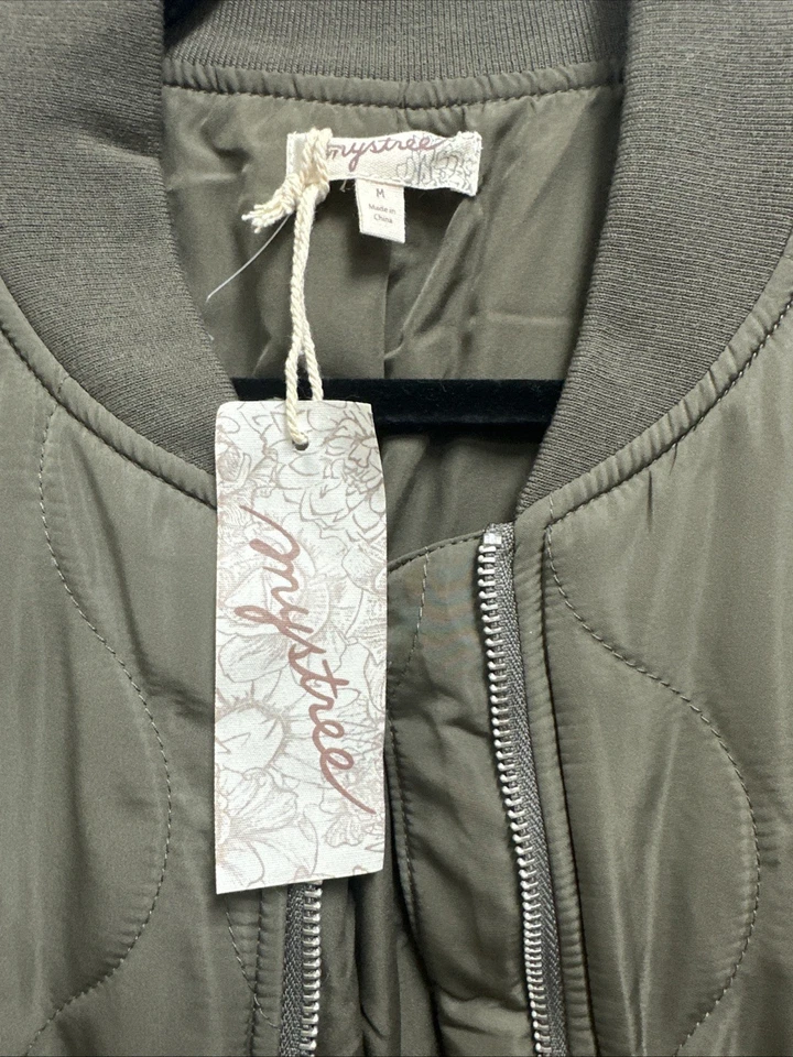 Chaqueta Midi Acolchada MYSTREE-Oliva 60268 Mujer’s Talla Mediana NUEVA con Etiquetas Foto 3 de 4