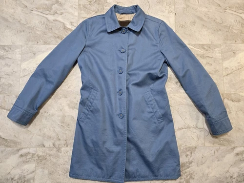 Coach Giacca Trench Donna Passeggio Fiordaliso Blu Raso Tg XS