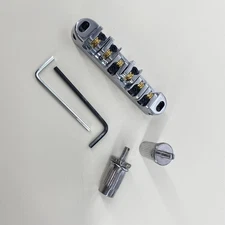 US Warehouse Tune-O-Matic Bridge with Brass Roller Saddles for LP SG ES Chrome
