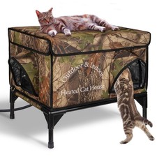 Heated Cat House for Outside, Upgrade Insulated Weatherproof Heated Outdoor ...