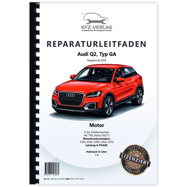 Audi Q2 Typ Ga Ab 2016 4-Zyl. 1,4L Tfsi 4V Benzinmotor Reparaturanleitung-image