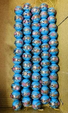 5 Strands 16mm Round Light Blue Wedding Cake Beads Handmade Jewelry Glass Beads