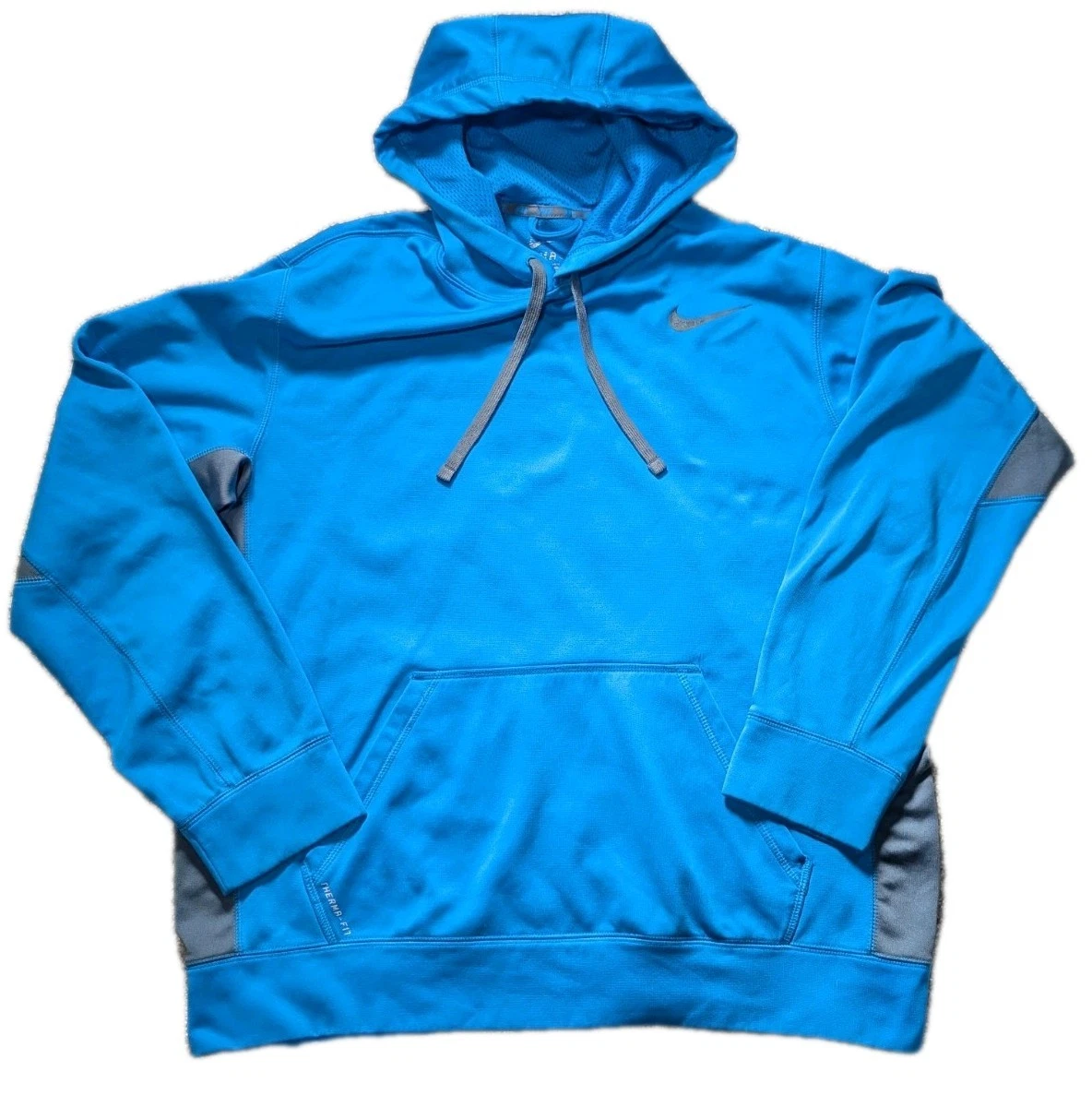 Men’s Nike Therma Fit Blue / Dark Blue Hoodie Sweatshirt L - Has Minor Stains