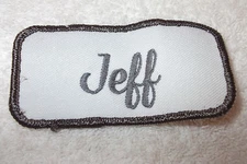 JEFF USED EMBROIDERED VINTAGE SEW ON NAME PATCH TAGS ASSORTED COLORS AVAILABLE
