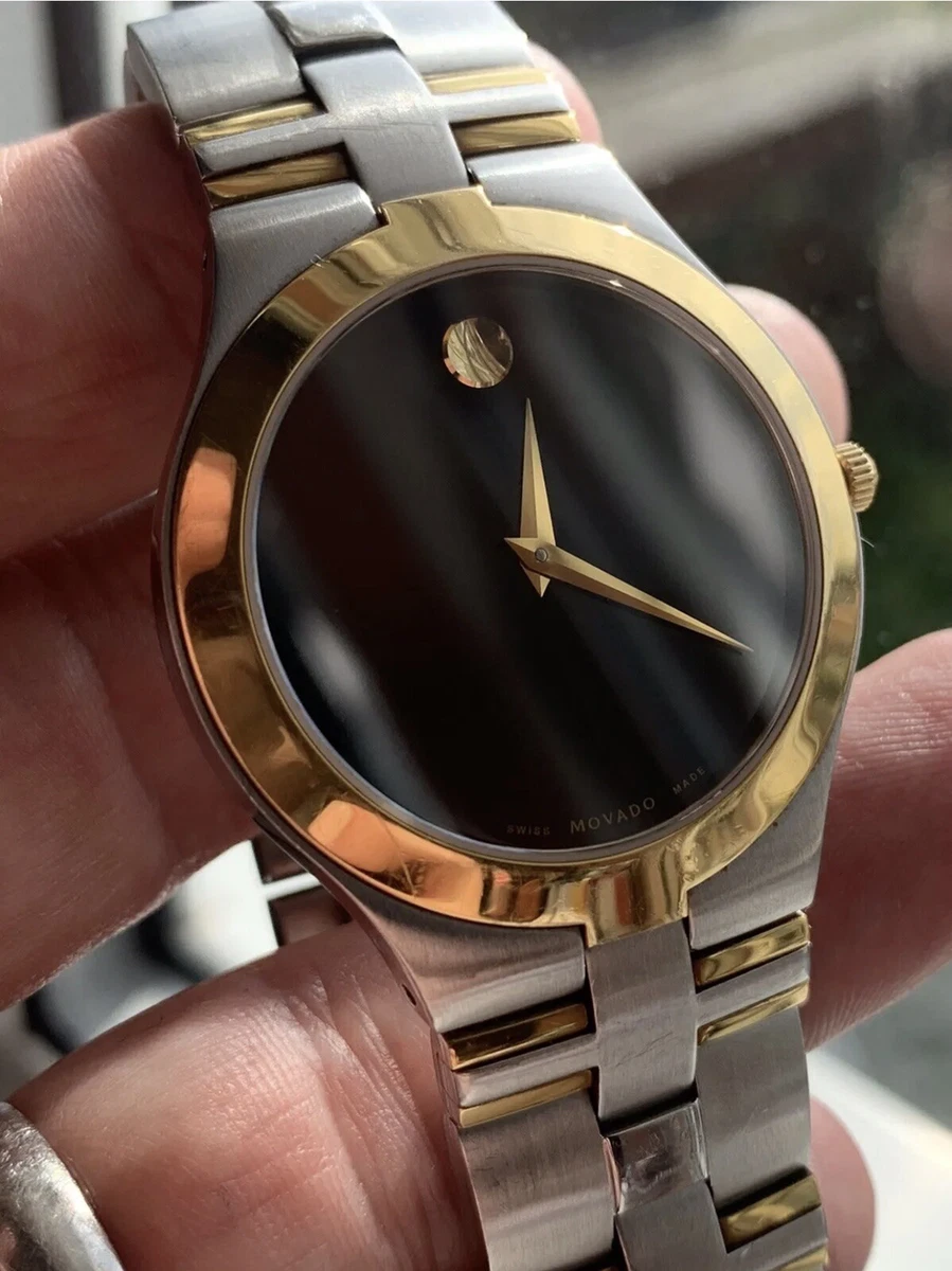 Movado Museum 81G2 1899 Black Dial 2Tone SS Swiss Quartz Man s