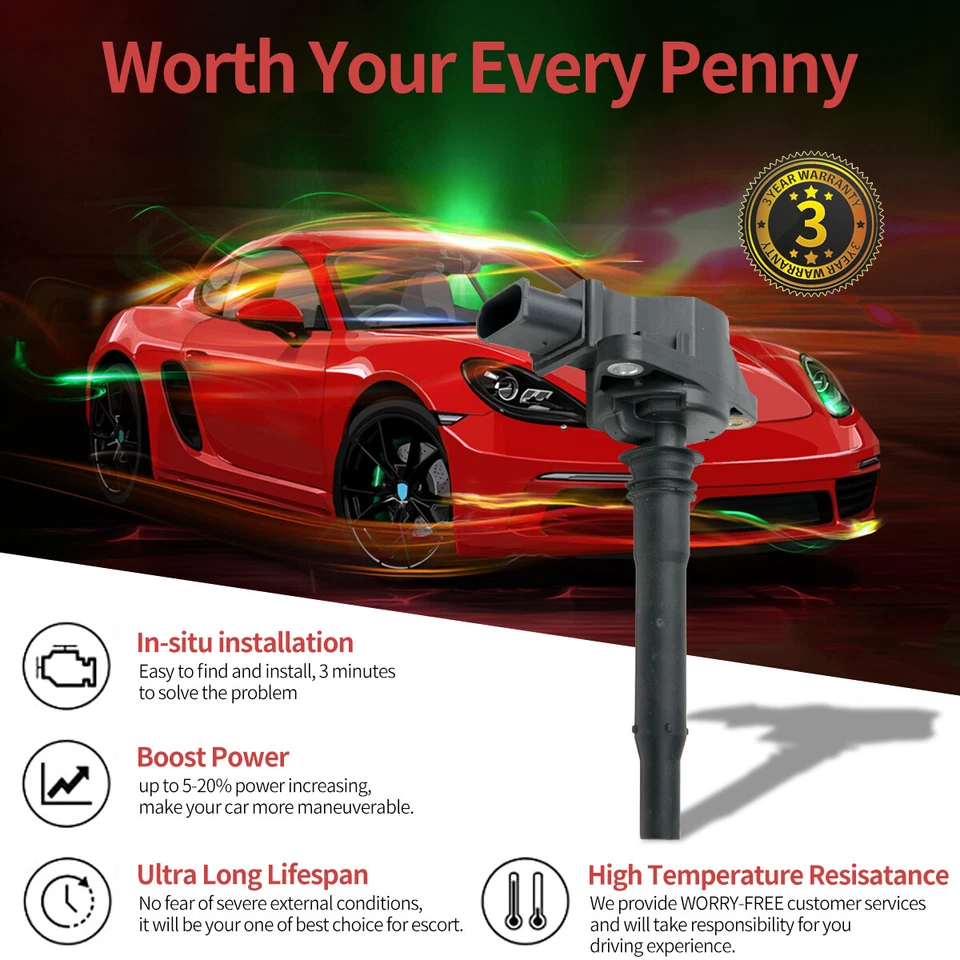 6X Ignition Coil +6X Spark Plugs For Mercedes-Benz G550 GLK350 Dodge 05-15 UF535 Foto 3 de 4