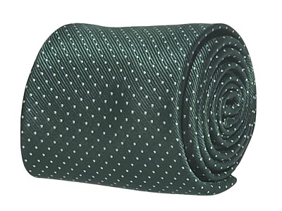 Frederick Thomas Rennen Grün Dunkel Wald Spinat Kale Weiß Stift Spots Herren Tie