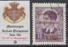 Italy occupation of Montenegro - Sassone Variety n.59e  cv 120$ - used