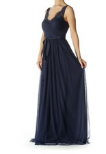 Hitherto Navy Blue Lace Gown